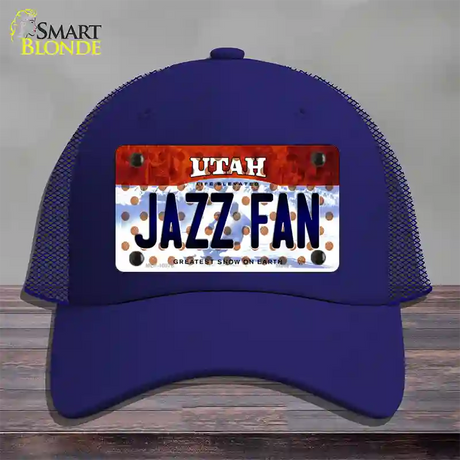 Jazz Fan Utah Novelty License Plate Hat Mesh / Royal Blue