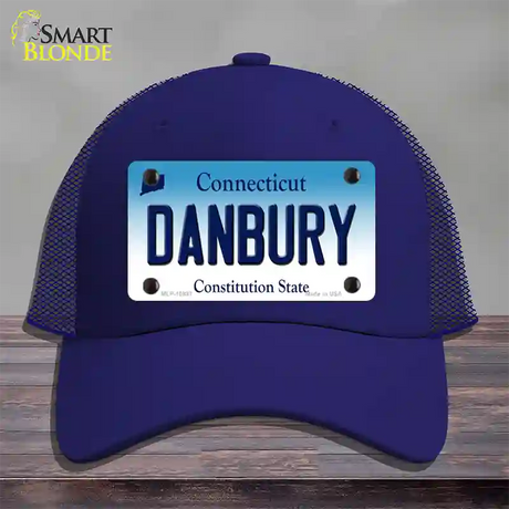 Danbury Connecticut Novelty License Plate Hat Mesh / Royal Blue