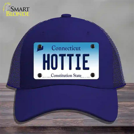 Hottie Connecticut Novelty License Plate Hat Mesh / Royal Blue