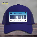 Connecticut Girl Connecticut Novelty License Plate Hat Mesh / Royal Blue