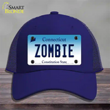 Zombie Connecticut Novelty License Plate Hat Mesh / Royal Blue