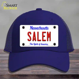 Salem Massachusetts Novelty License Plate Hat Mesh / Royal Blue