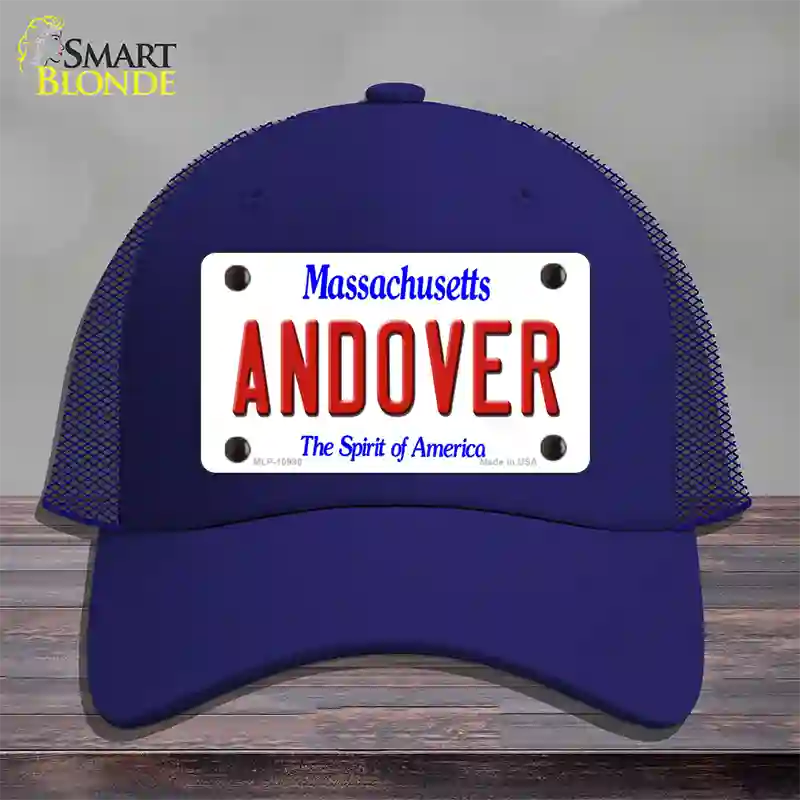 Andover Massachusetts Novelty License Plate Hat Mesh / Royal Blue