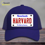 Harvard Massachusetts Novelty License Plate Hat Mesh / Royal Blue