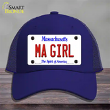 MA Girl Massachusetts Novelty License Plate Hat Mesh / Royal Blue