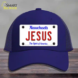 Jesus Massachusetts Novelty License Plate Hat Mesh / Royal Blue