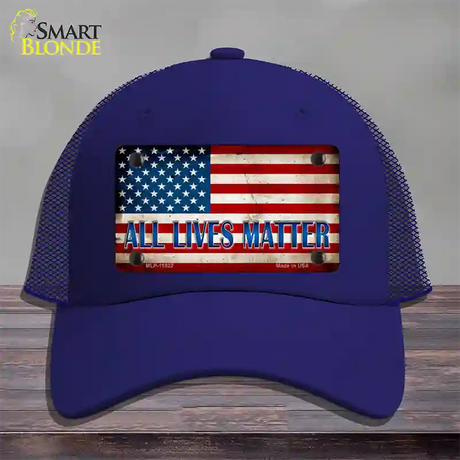 All Lives Matter Novelty License Plate Hat Mesh / Royal Blue