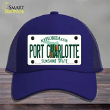 Port Charlotte Florida Novelty License Plate Hat Mesh / Royal Blue