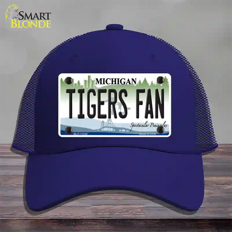 Tigers Fans Michigan Novelty License Plate Hat Mesh / Royal Blue