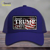 America First Trump Novelty License Plate Hat Mesh / Royal Blue