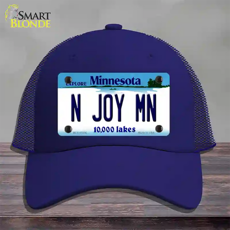 N Joy MN Minnesota Novelty License Plate Hat Mesh / Royal Blue