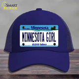 Minnesota Girl Minnesota Novelty License Plate Hat Mesh / Royal Blue