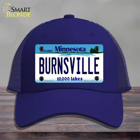 Burnsville Minnesota State Novelty License Plate Hat Mesh / Royal Blue