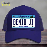 Bemid Ji Minnesota State Novelty License Plate Hat Mesh / Royal Blue