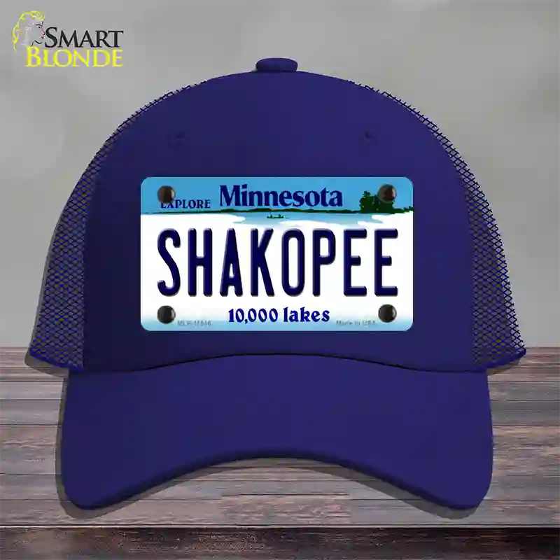 Shakopee Minnesota State Novelty License Plate Hat Mesh / Royal Blue