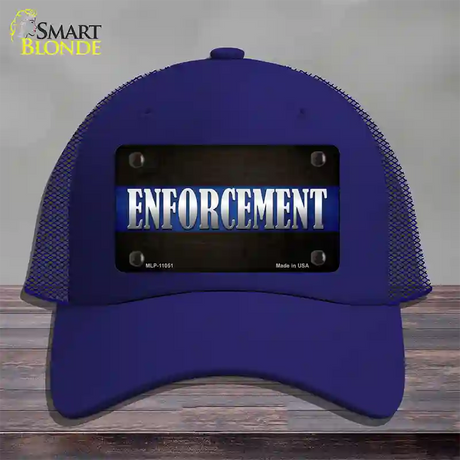 Enforcement Novelty License Plate Hat Mesh / Royal Blue