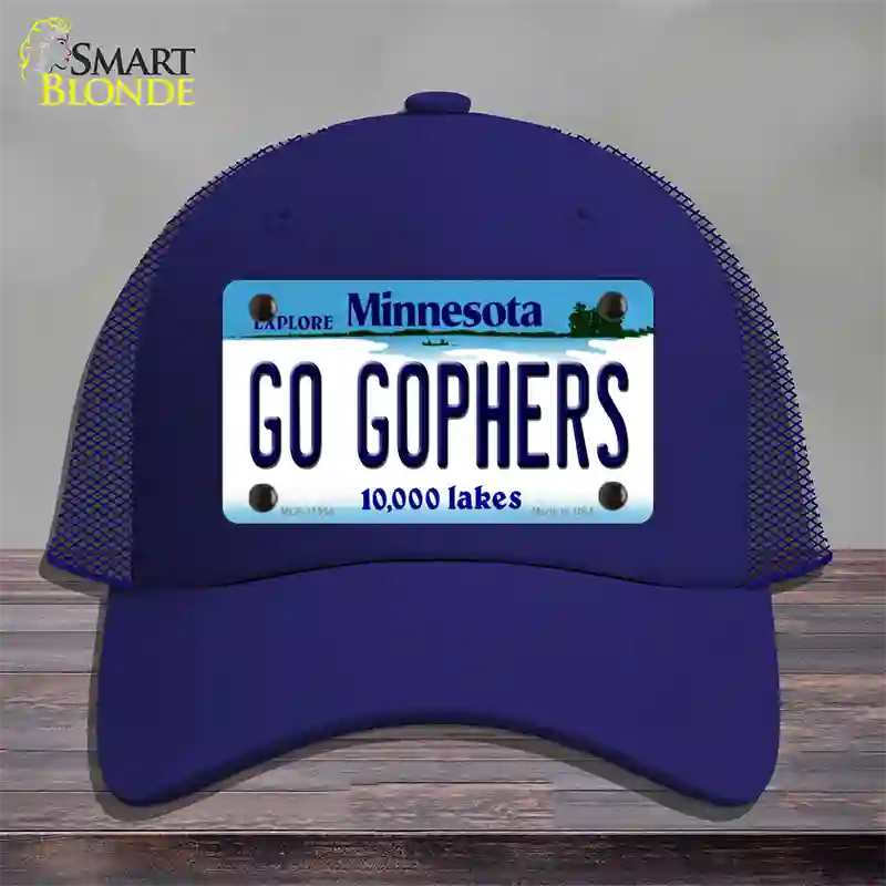 Go Gophers Minnesota State Novelty License Plate Hat Mesh / Royal Blue