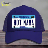 Hot Mama Minnesota State Novelty License Plate Hat Mesh / Royal Blue