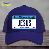 Jesus Minnesota State Novelty License Plate Hat Mesh / Royal Blue