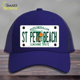 St Pete Beach Florida Novelty License Plate Hat Mesh / Royal Blue