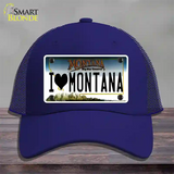 I Love Montana State Novelty License Plate Hat Mesh / Royal Blue