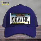 Montana Girl State Novelty License Plate Hat Mesh / Royal Blue