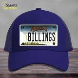 Billings Montana State Novelty License Plate Hat Mesh / Royal Blue