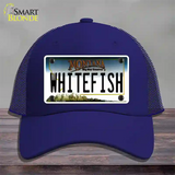 Whitefish Montana State Novelty License Plate Hat Mesh / Royal Blue