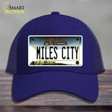 Miles City Montana State Novelty License Plate Hat Mesh / Royal Blue