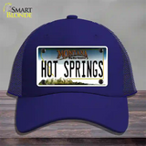 Hot Springs Montana State Novelty License Plate Hat Mesh / Royal Blue