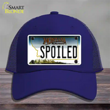 Spoiled Montana State Novelty License Plate Hat Mesh / Royal Blue