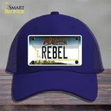 Rebel Montana State Novelty License Plate Hat Mesh / Royal Blue