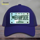 I Love New Hampshire State Novelty License Plate Hat Mesh / Royal Blue