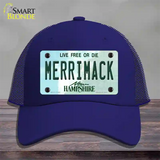 Merrimack New Hampshire State Novelty License Plate Hat Mesh / Royal Blue