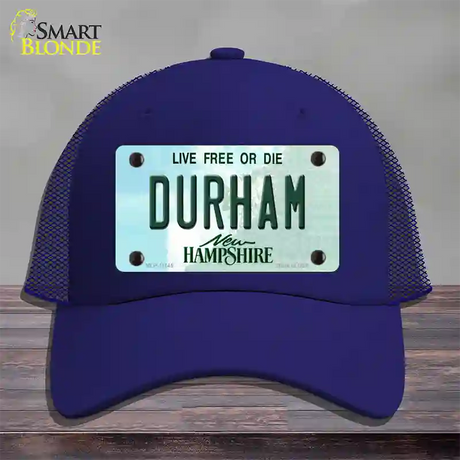 Durham New Hampshire State Novelty License Plate Hat Mesh / Royal Blue