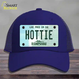 Hottie New Hampshire State Novelty License Plate Hat Mesh / Royal Blue