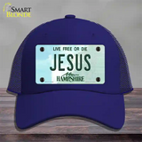 Jesus New Hampshire State Novelty License Plate Hat Mesh / Royal Blue