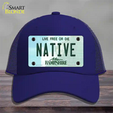 Native New Hampshire State Novelty License Plate Hat Mesh / Royal Blue