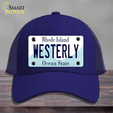 Westerly Rhode Island State Novelty License Plate Hat Mesh / Royal Blue