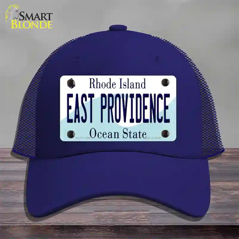 East Providence Rhode Island State Novelty License Plate Hat Mesh / Royal Blue