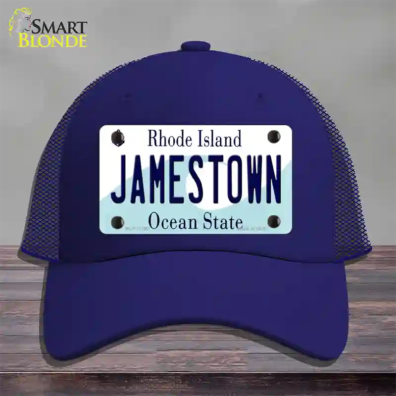 Jamestown Rhode Island State Novelty License Plate Hat Mesh / Royal Blue