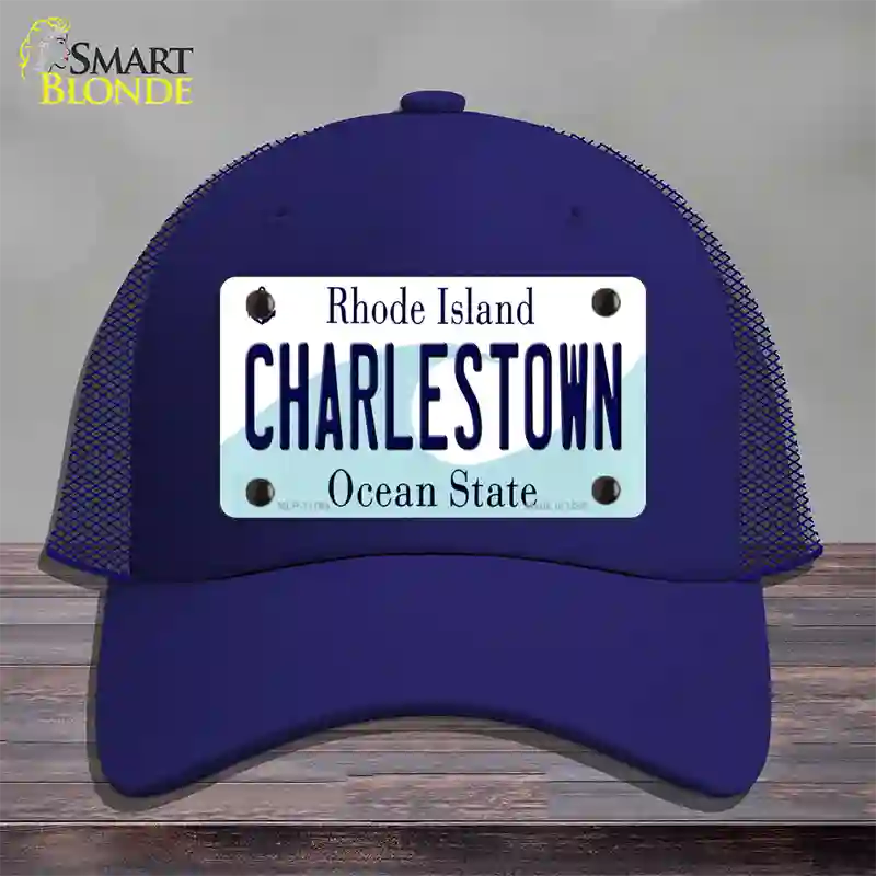 Charlestown Rhode Island State Novelty License Plate Hat Mesh / Royal Blue