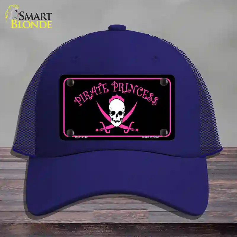 Pirate Princess Novelty License Plate Hat Mesh / Royal Blue