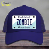 Zombie Rhode Island State Novelty License Plate Hat Mesh / Royal Blue