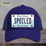 Spoiled Rhode Island State Novelty License Plate Hat Mesh / Royal Blue