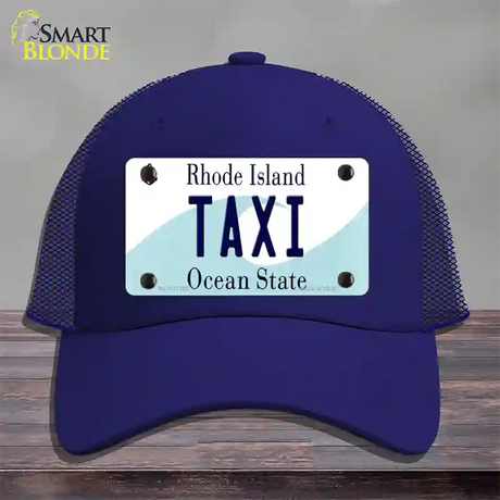 Taxi Rhode Island State Novelty License Plate Hat Mesh / Royal Blue