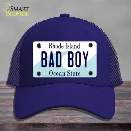 Bad Boy Rhode Island State Novelty License Plate Hat Mesh / Royal Blue