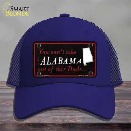 Alabama Dude Novelty License Plate Hat Mesh / Royal Blue