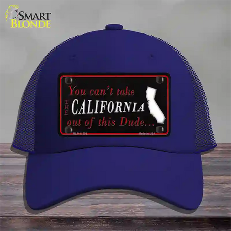 California Dude Novelty License Plate Hat Mesh / Royal Blue