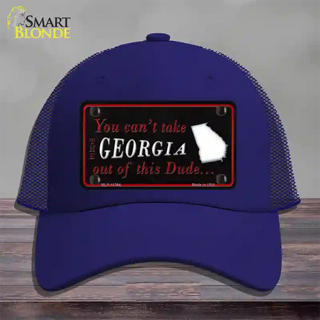 Georgia Dude Novelty License Plate Hat Mesh / Royal Blue